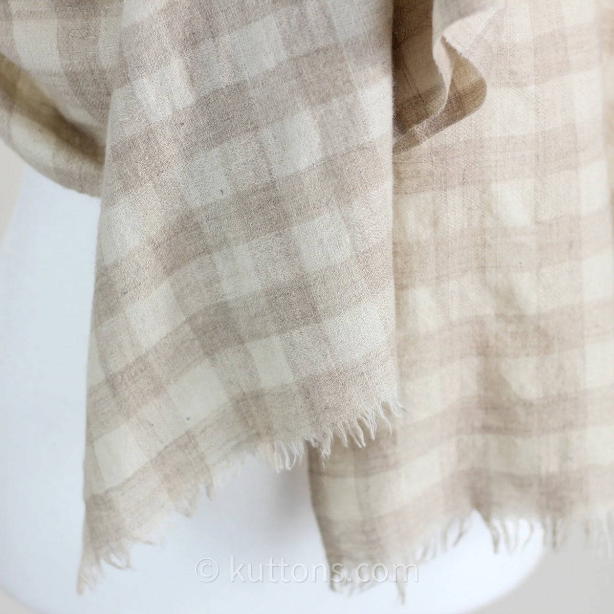 Pashmina Cashmere Scarf Soft Featherweight Pure Cashmere Wool from Ladakh Himalayas Cream 14x80