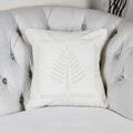 Applique Work Cotton Cushion Cover Handcrafted Decorative Pillow Cream 16x16