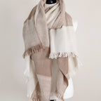 100 Pure Pashmina Cashmere Shawl 2 Ply 356 gm Handspun Handwoven Full Size Cashmere Shawl Wrap Made by Women Weavers of Ladakh Himalayas Brown Cream 38x75