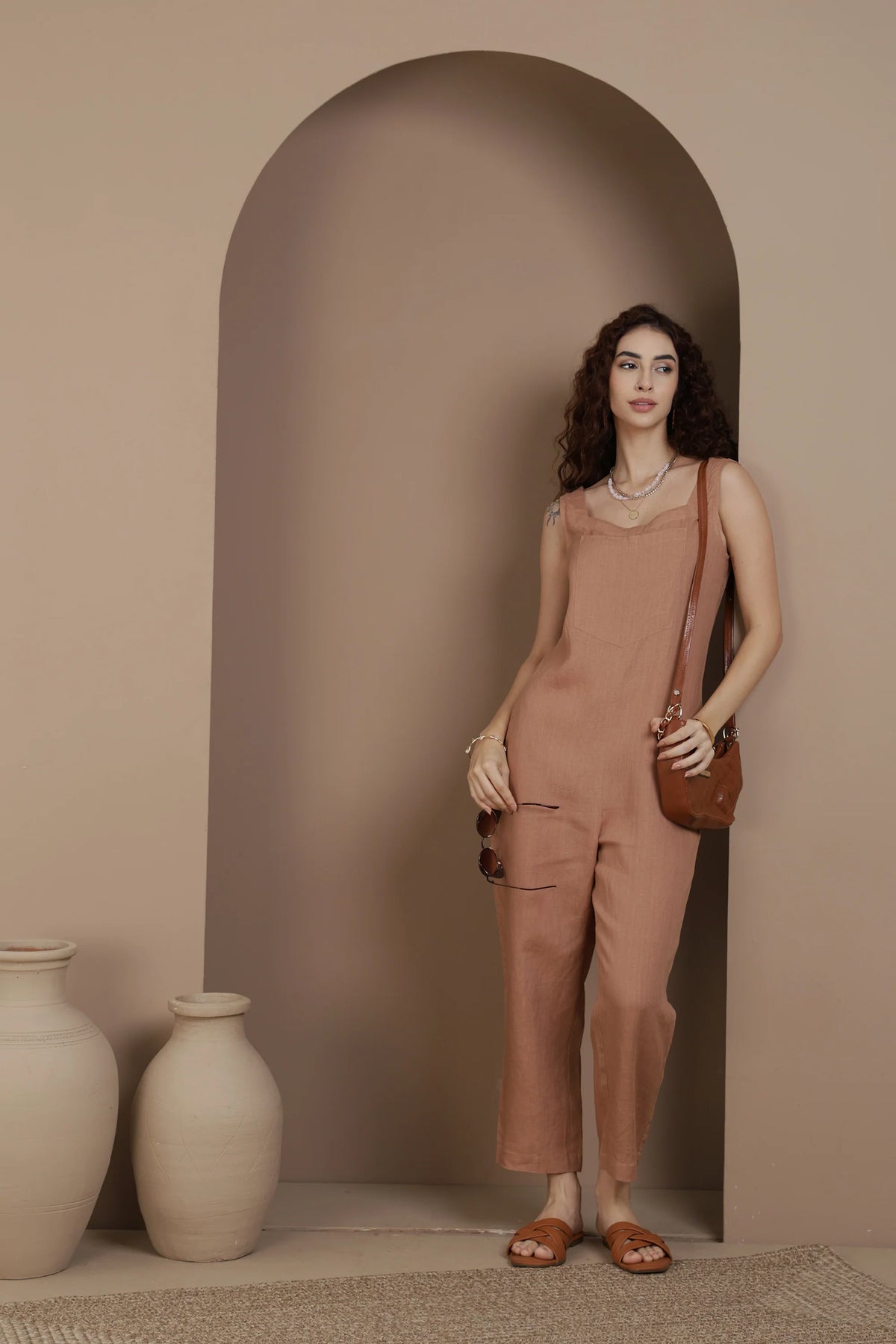 Modern Tailored Linen Jumpsuit A Perfect Travel Companion