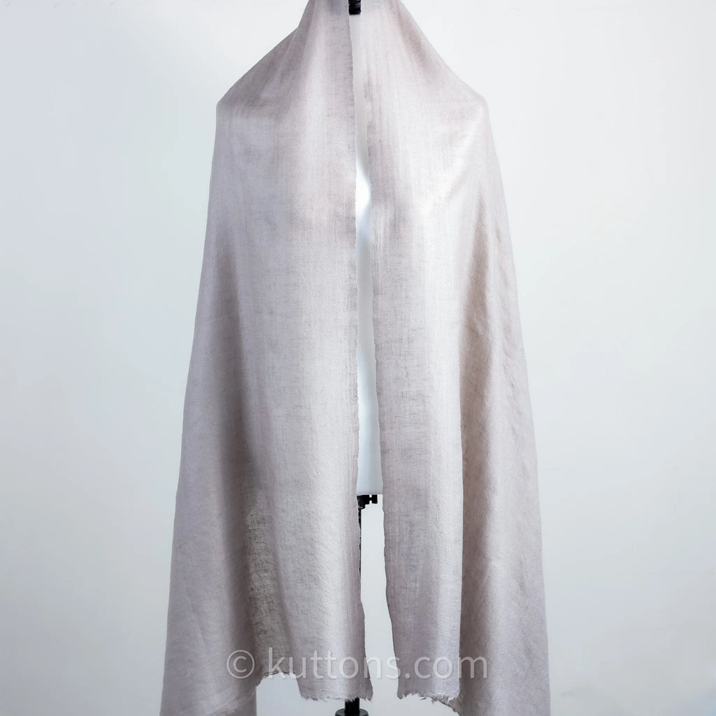 Pure Pashmina Cashmere Stole Soft Featherweight Handspun Pashmina Cashmere Wrap from Ladakh Himalayas Light Gray 29x82
