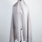 Pure Pashmina Cashmere Stole Soft Featherweight Handspun Pashmina Cashmere Wrap from Ladakh Himalayas Light Gray 29x82