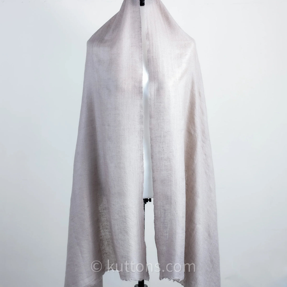 Pure Pashmina Cashmere Stole Soft Featherweight Handspun Pashmina Cashmere Wrap from Ladakh Himalayas Light Gray 29x82