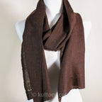 100 Pure Ladakh Yak Wool Scarf Handspun Handwoven Soft Light Stole by Women Weavers in the Himalayas Dark Brown 13x76