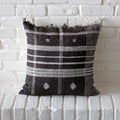 Handmade Bhujodi Throw Pillow Cover Rustic Wool Cotton Cushion Brown 22x22