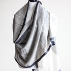 Organic Kala Cotton Wrap with Tassels Handwoven Genetically Pure Organic Cotton Scarf Cream Gray 23x84