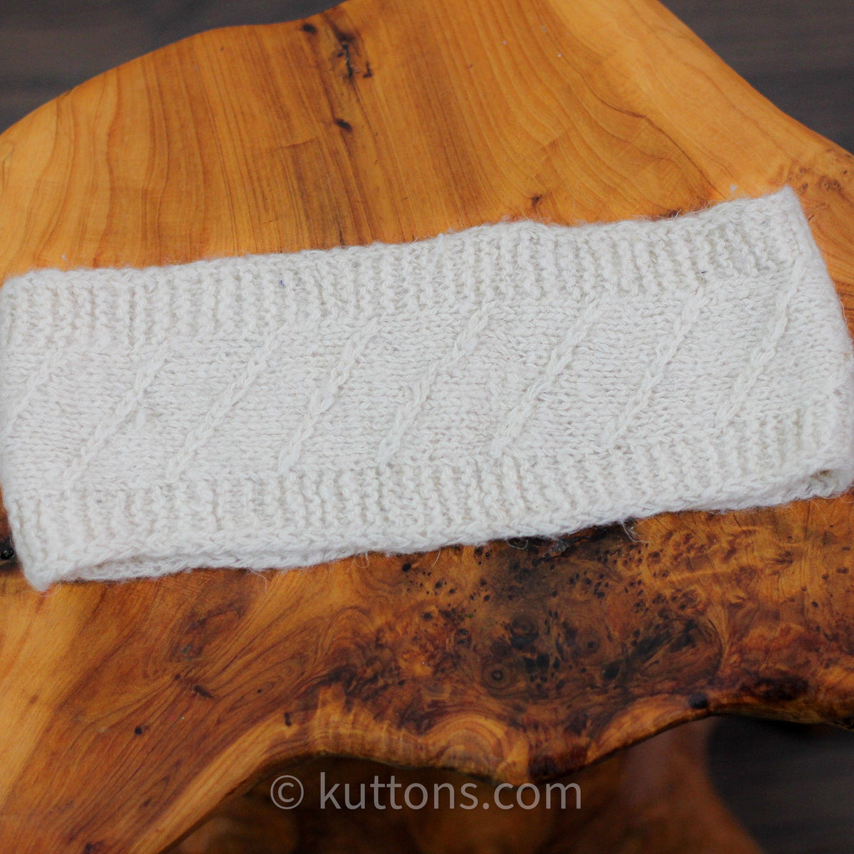 100 Pure Pashmina Cashmere Headband Handspun Handknit in Ladakh Himalayas Cream