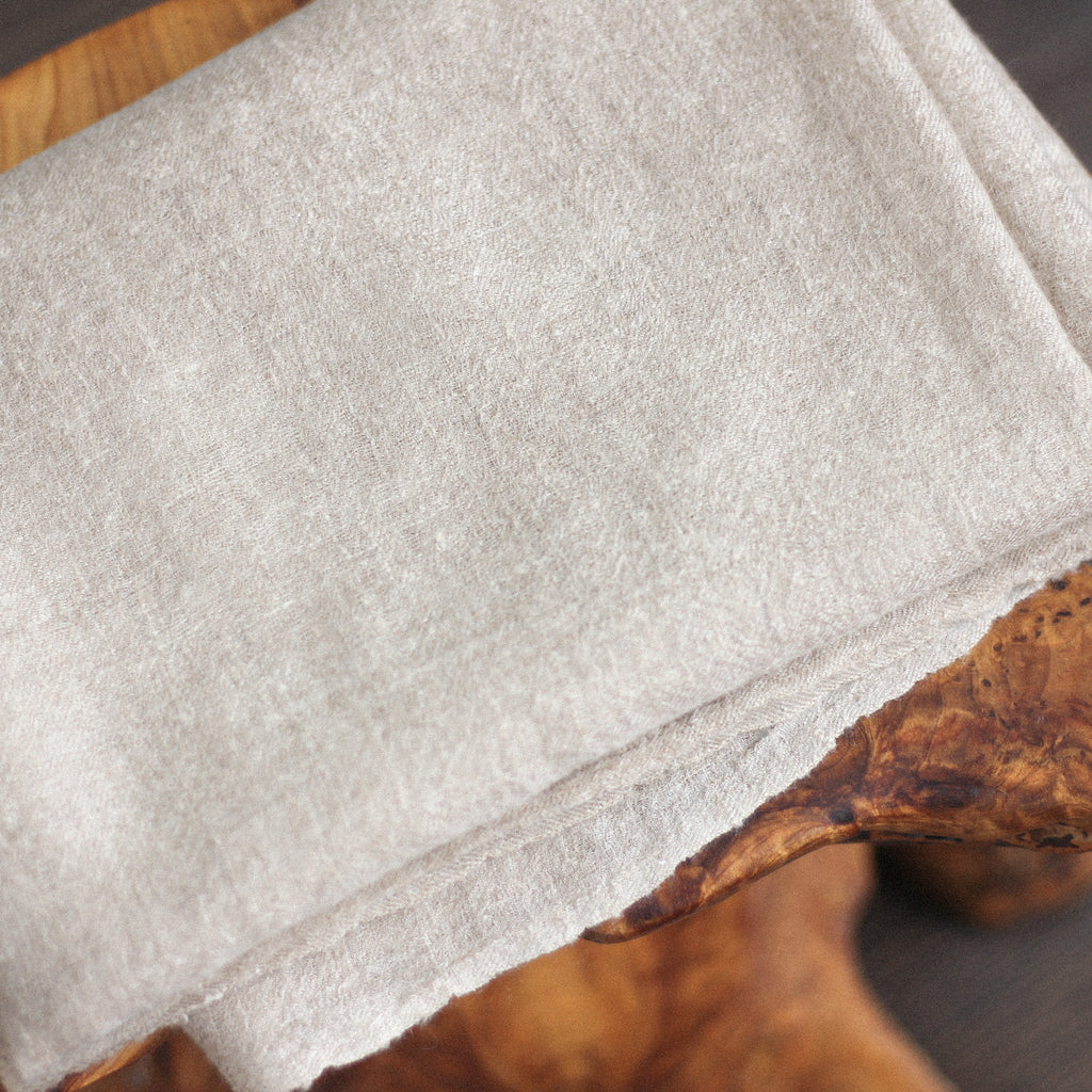 100 Pure Cashmere Scarf Handspun Softest Pashmina Cashmere Wool Stole from Ladakh Himalayas Light Brown 30x84