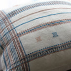 Handwoven Bhujodi Wool Cushion Cover Set Decorative Throw Pillows Cream Set of 2 22x22 18x235