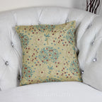 Silk Blend Decorative Cushion Cover with Exquisite Embroidery Beige 16x16