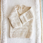 Cashmere Sweater for Babies Toddlers Handspun Handknit Ultrasoft Pashmina Cashmere Milk White