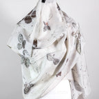 Pure Mulberry Silk Stole Eco Printed with Rose Leaves Featherweight Scarf Brown 21x72