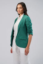 The Verde Tailored Linen Blazer Relaxed Fit European Linen Blazer for Effortless Layering