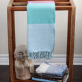 Handloom Cotton Beach Towel with Tassels Red Blue Green 32x64
