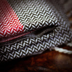 Handwoven Cotton Large Beach Towel with Tassels Lounge Towel Black Red 31x68