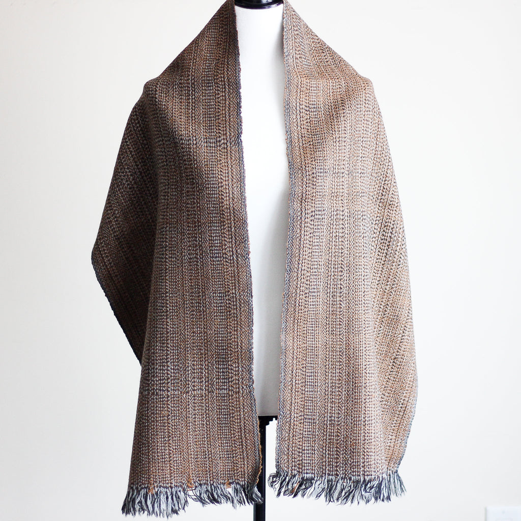 Camel Wool Scarf One of a Kind Himalayan Double Hump Bactrian Camel Wool Muffler Handwoven in Ladakh Brown 15x67