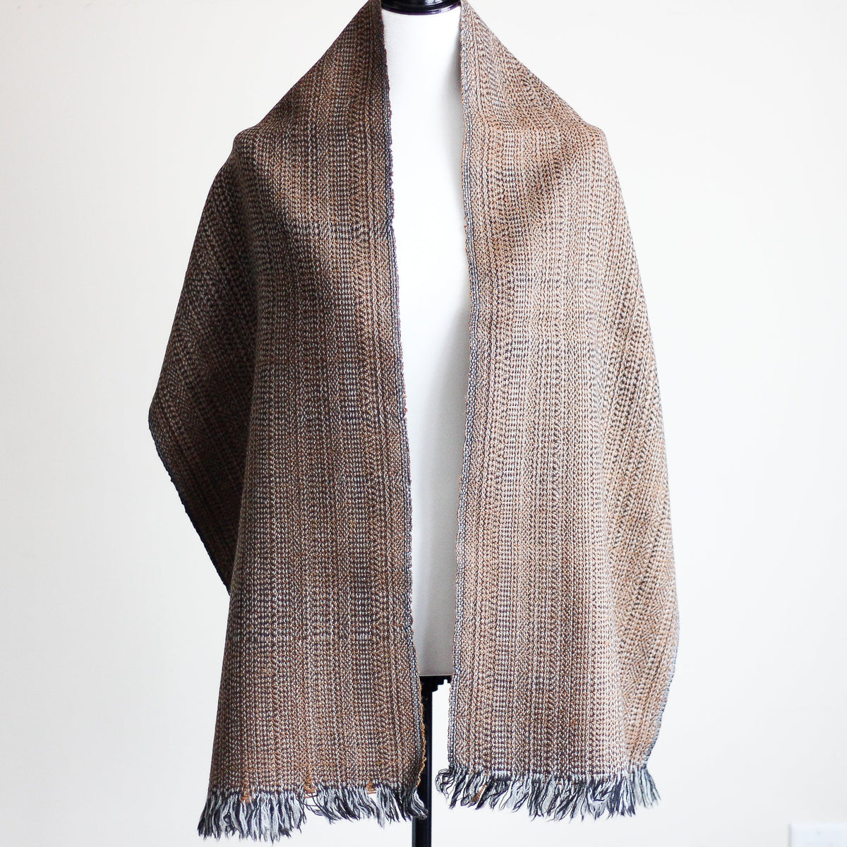 Camel Wool Scarf One of a Kind Himalayan Double Hump Bactrian Camel Wool Muffler Handwoven in Ladakh Brown 15x67