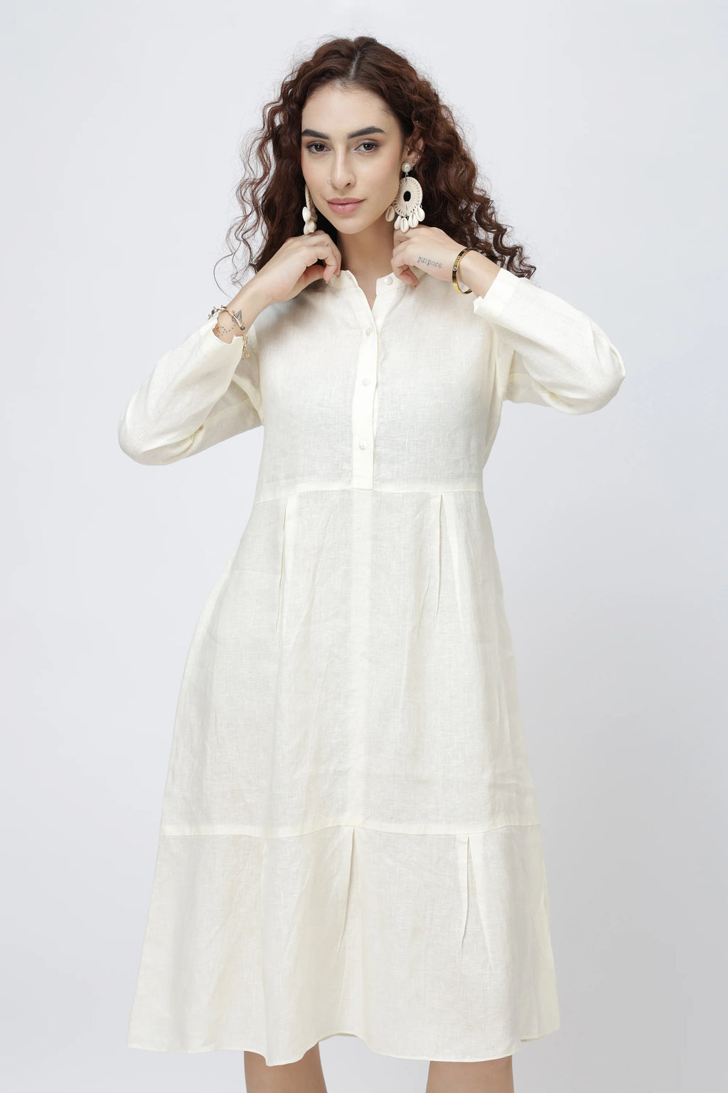 The Refined Linen Shirt Midi Dress Everyday Linen Shirt Dress