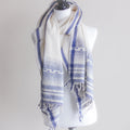 Organic Cotton Wrap with Tassels Handwoven Genetically Pure Organic Kala Cotton Scarf White 23x76 multiple designs