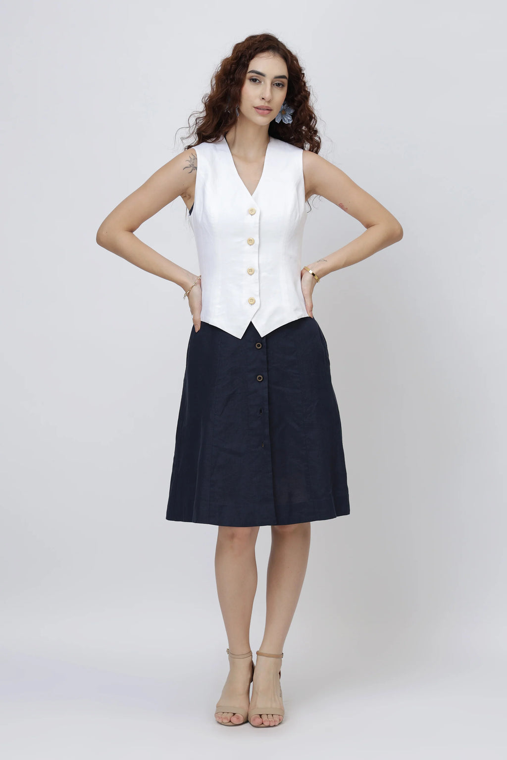 Tailored Linen Vest Top European Linen Waistcoat