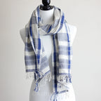 Organic Cotton Wrap with Tassels Handwoven Genetically Pure Organic Kala Cotton Scarf White 23x76 multiple designs