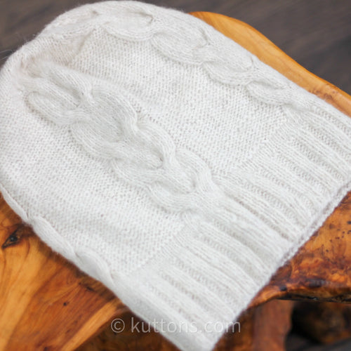 100 Pure Cashmere Beanie Handknit Pashmina Cashmere Hat from Ladakh Himalayas Cream Unisex