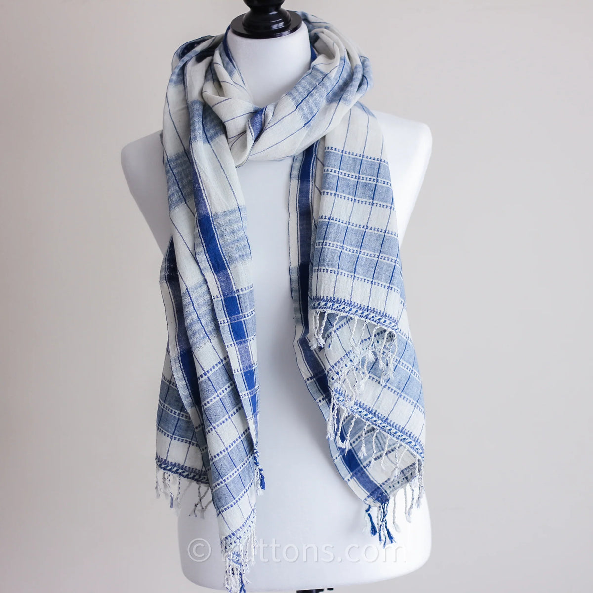 Organic Cotton Wrap with Tassels Handwoven Genetically Pure Organic Kala Cotton Scarf White 23x76 multiple designs