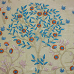 Silk Blend Decorative Cushion Cover with Exquisite Embroidery Beige 16x16