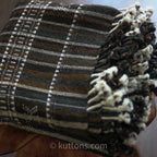 Handspun Handwoven Ethnic Desi Wool Shawl cum Throw Brown 38x86