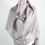 Pure Pashmina Cashmere Stole Soft Featherweight Handspun Pashmina Cashmere Wrap from Ladakh Himalayas Light Gray 29x82
