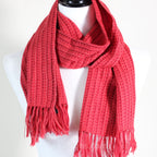 Handwoven Merino Himalayan Wool Scarf Naturally Dyed with Madder Sappanwood Red 11x52 Small