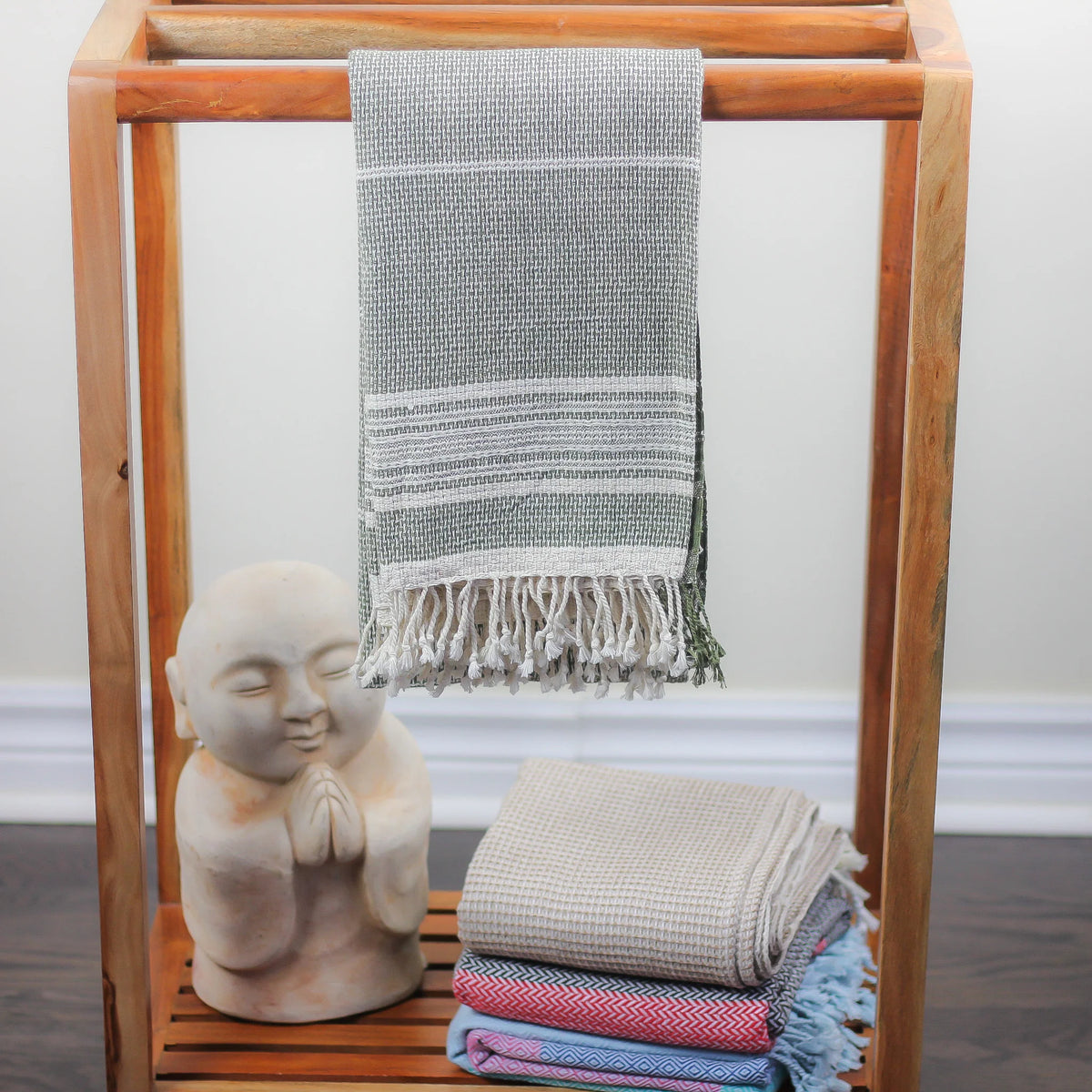 100 Organic Cotton Decorative Bath Towel Genetically Pure Organic Kala Cotton Hand Woven Towel Green 30x58
