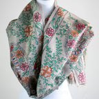 Ethnic Hand Painted Madhubani Stole Khincha Silk Handloom Wrap Golden 22x80